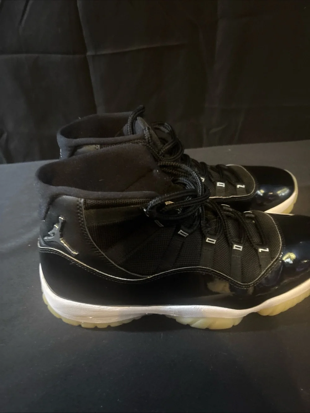 Jordan Men’s High-Top Sneakers - Black with Gum Sole